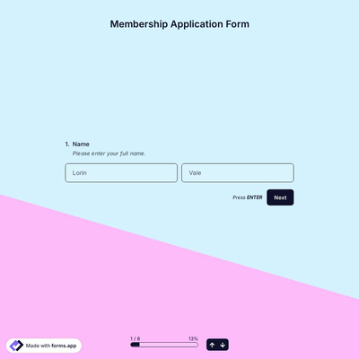 Membership Application Form Template