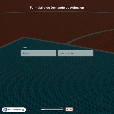 Modèle de Formulaire de Demande de Adhésion