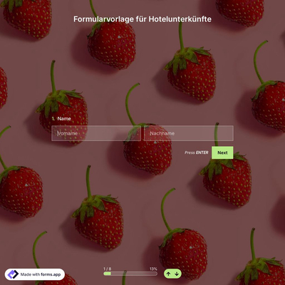 Formularvorlage für Hotelunterkünfte