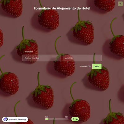 Plantilla de Formulario de Alojamiento de Hotel