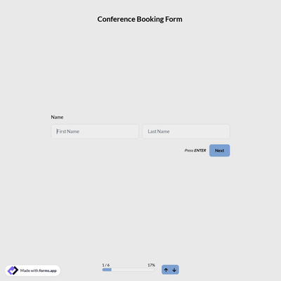 Conference Booking Form Template