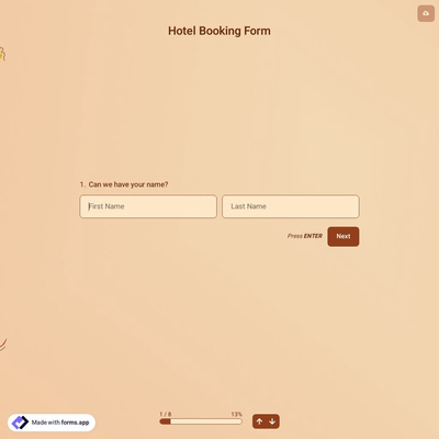 Hotel Booking Form Template