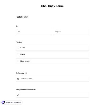 Tıbbi Onam Formu Şablonu