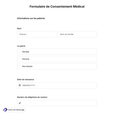 Modèle de Formulaire de Consentement Médical