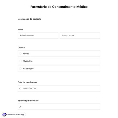 Modelo de Formulário de Consentimento Médico