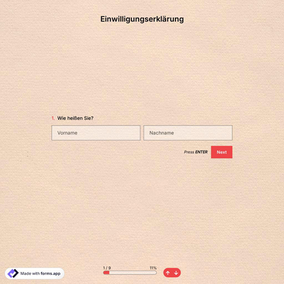 Vorlage für die Einwilligungserklärung