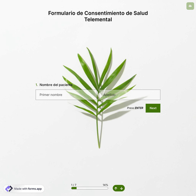 Plantilla de Formulario de Consentimiento de Salud Telemental