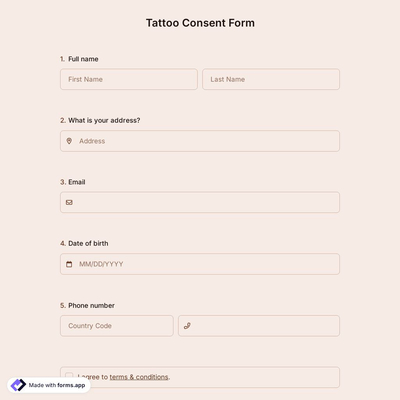 Tattoo Consent Form Template