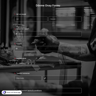 Dövme Onay Formu Şablonu