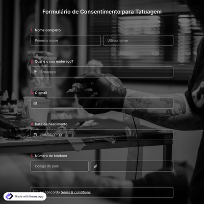 Modelo de Formulário de Consentimento para Tatuagem