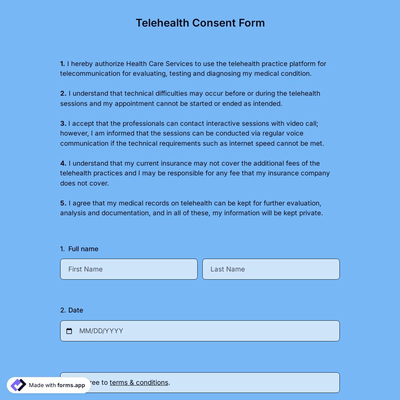 Telehealth Consent Form Template