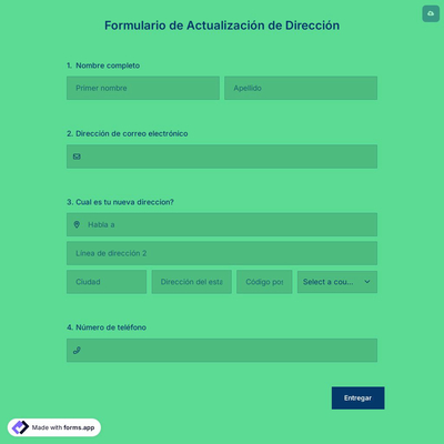 Plantilla de Formulario de Actualización de Dirección
