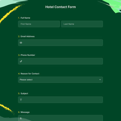 Hotel Contact Form Template