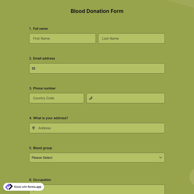 Blood Donation Form Template
