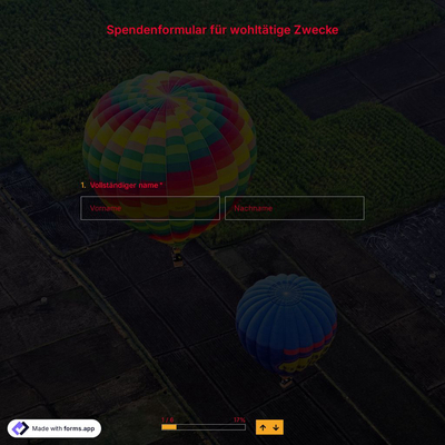 Spendenformularvorlage für Wohltätige Zwecke
