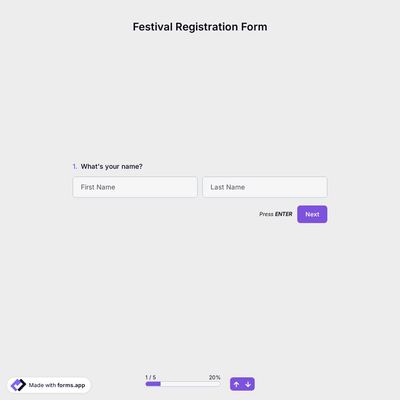 Festival Registration Form Template