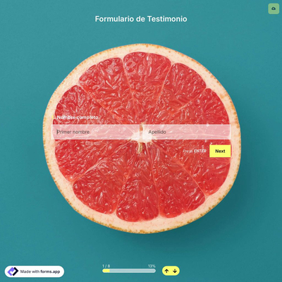 Plantilla de Formulario de Testimonio