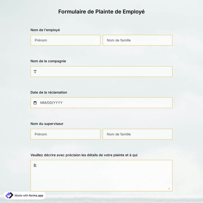 Formulaire de Plainte de Employé