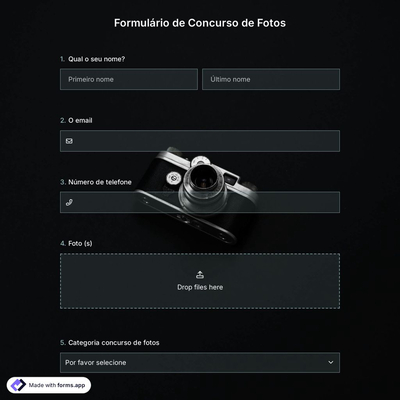 Modelo de Formulário para Concurso de Fotos