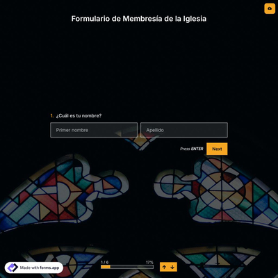 Plantilla de Formulario de Membresía de la Iglesia