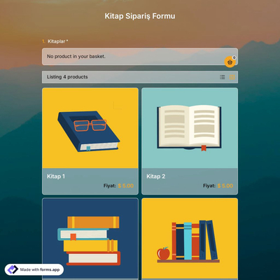 Kitap Sipariş Formu Şablonu