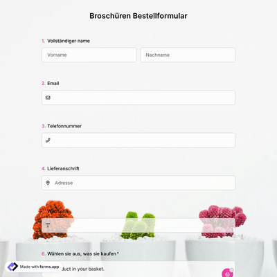 Broschüren-Bestellformularvorlage