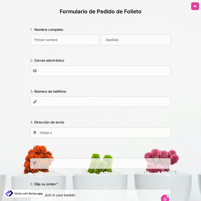 Plantilla de Formulario de Pedido de Folleto