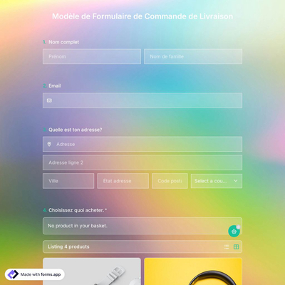 Modèle de Formulaire de Commande de Livraison
