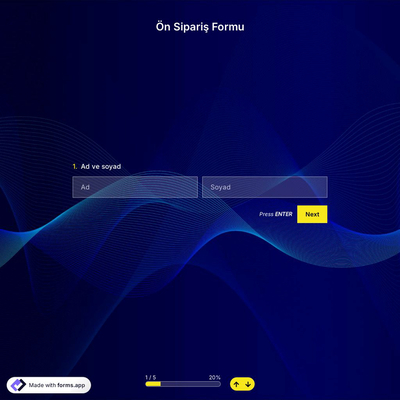 Ön Sipariş Formu Şablonu