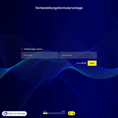 Vorbestellungsformularvorlage