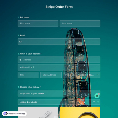 Stripe Order Form Template