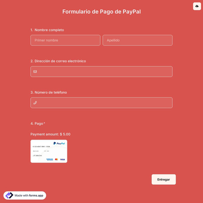 Plantilla de Formulario de Pago de PayPal