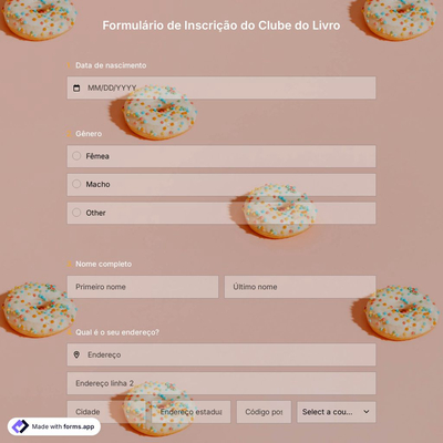 Modelo de Formulário de Inscrição para Clube do Livro