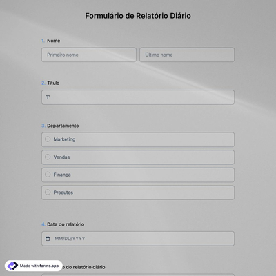 Modelo de Formulário de Relatório Diário