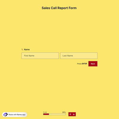Sales Call Report Form Template