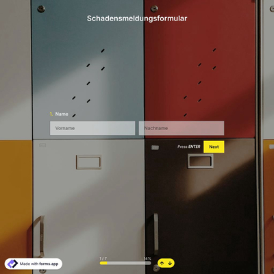 Schadensmeldungsformularvorlage