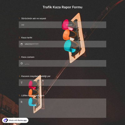 Trafik Kazası Rapor Formu Şablonu
