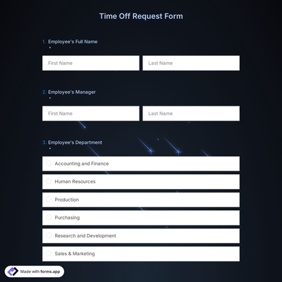 Time Off Request Form Template