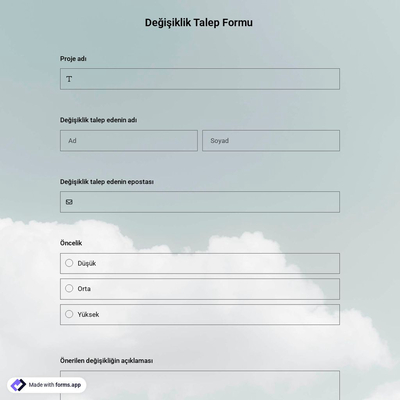Değişiklik Talep Formu Şablonu