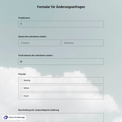 Formularvorlage für Änderungsanträge