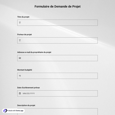 Modèle de Formulaire de Demande de Projet
