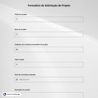 Modelo de Formulário de Solicitação de Projeto