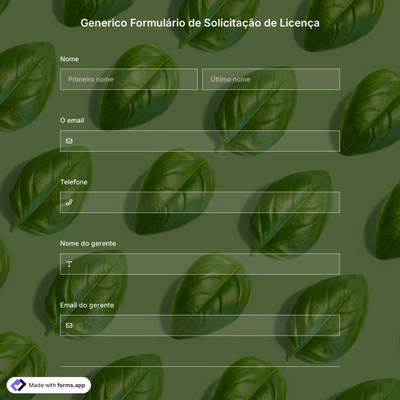 Modelo de Generico Formulário de Solicitação de Licença