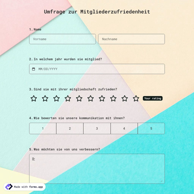 Vorlage für eine Umfrage zur Mitgliederzufriedenheit