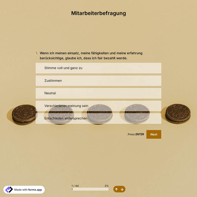 Vorlage für eine Umfrage zum Mitarbeiterengagement