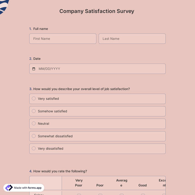 Company Satisfaction Survey Template