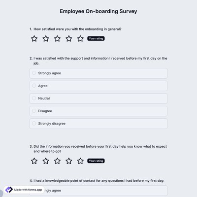 Employee On-boarding Survey Template