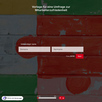 Vorlage für eine Umfrage zur Mitarbeiterzufriedenheit
