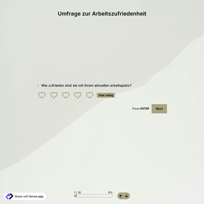 Vorlage für eine Umfrage zur Arbeitszufriedenheit