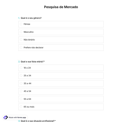 Modelo de Pesquisa de Mercado